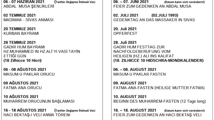 Alevitische Andachten 2021